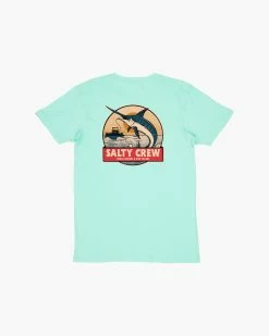 Salty Crew Deep Drop Sea Foam S/S Premium Tee -Dannershop 20035439 SEAFOAM BACK