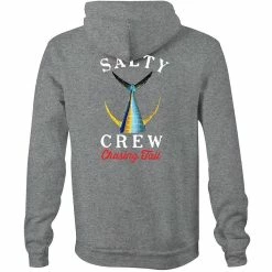 Salty Crew Tailed Hooded Fleece -Dannershop 20335015 TAILED FLEECE GUNMETAL HEATHER BACK