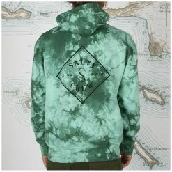 Salty Crew Tippet Tie Dye Fleece -Dannershop 20335161 SEAFOAM OMBACK