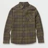 Volcom Caden Plaid Long Sleeve Flannel -Dannershop A0532203 MIL F