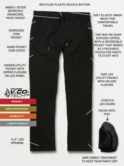 Volcom Stone Trail Master Pants 25 Volcom Stone Trail Master Pants -Dannershop A1132105 BLK TECH F 985c0602 e249 4483 bcc9 b14934f5845e