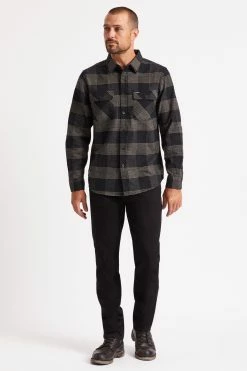 Brixton Bowery Men's Flannel -Dannershop BOWERY L S FLANNEL 01213 BKSTL 011