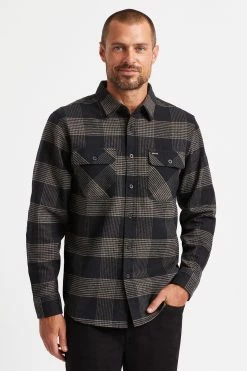 Brixton Bowery Men's Flannel -Dannershop BOWERY L S FLANNEL 01213 BKSTL 012 1