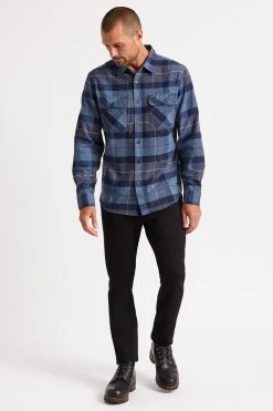 Brixton Bowery Men's Flannel -Dannershop BOWERY L S FLANNEL 01213 NVCBL 011