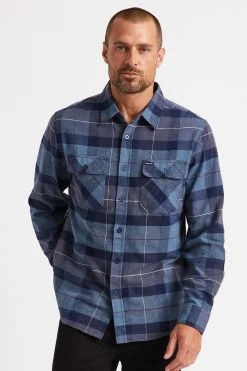 Brixton Bowery Men's Flannel -Dannershop BOWERY L S FLANNEL 01213 NVCBL 012