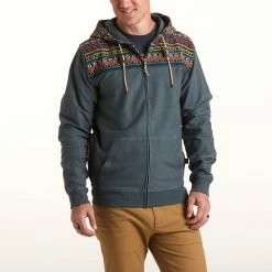 Howler Brothers Shaman Hoodie -Dannershop F22 Hoodies Shaman Smoked Blue Helio Jacquard Front