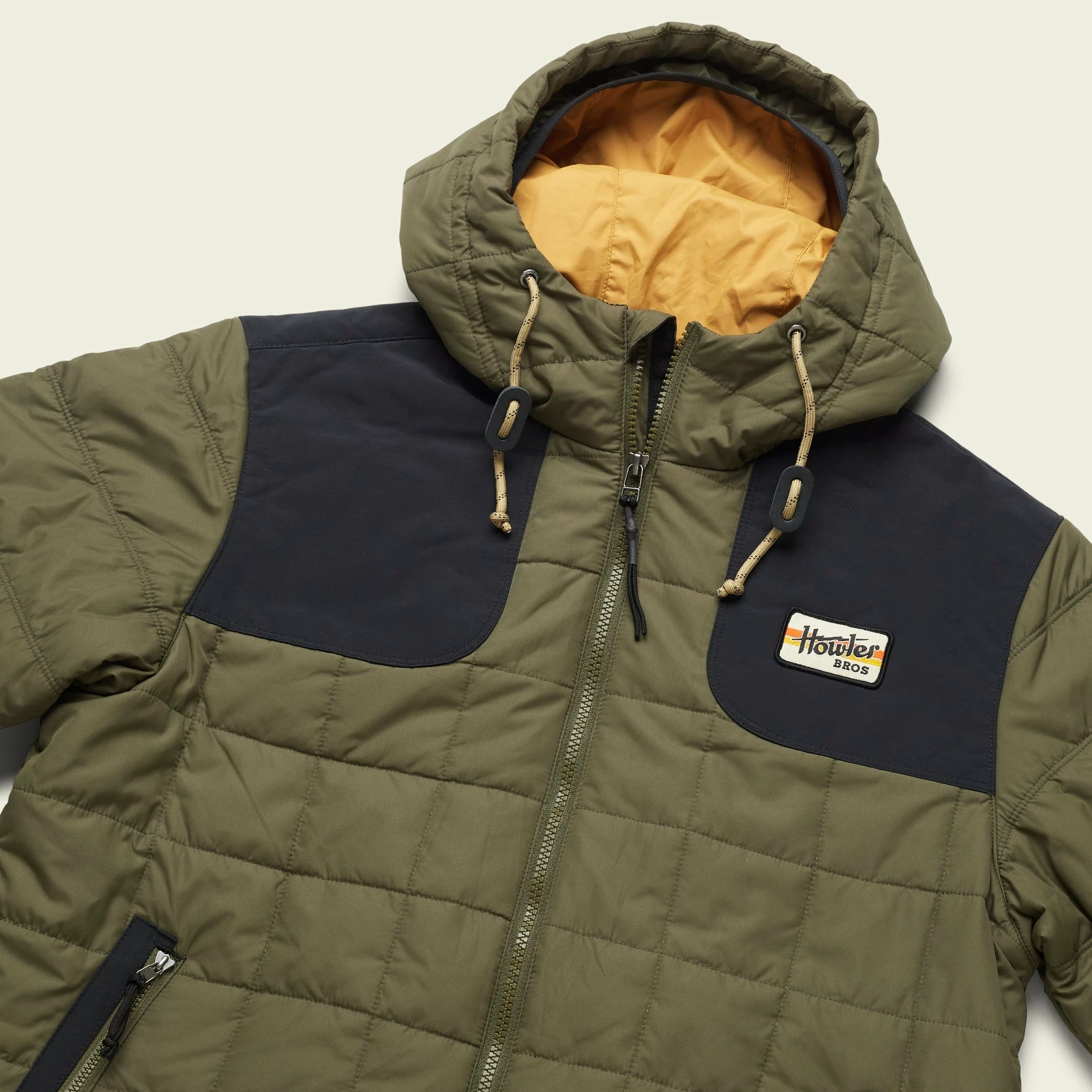 Howler Brothers Spellbinder Parka Howler Brothers Spellbinder Parka -Dannershop F22 Jackets Spellbinder Hideout Green Coal Black Angle