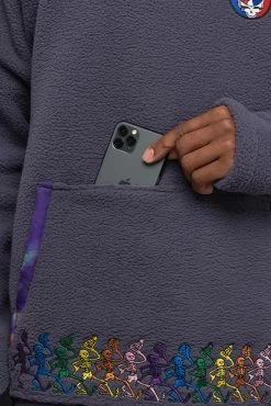 686 Men's Buttermilk Sherpa Hoody -Dannershop Mens BUTTERMILK SHERPA FLEECE HOODY GRATEFUL DEAD RHINO GREY 04