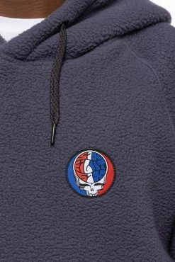 686 Men's Buttermilk Sherpa Hoody -Dannershop Mens BUTTERMILK SHERPA FLEECE HOODY GRATEFUL DEAD RHINO GREY 07
