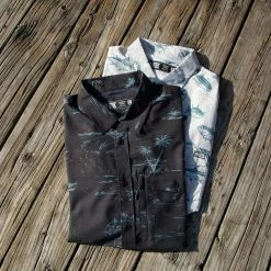 Salty Crew Pinnacle S/S UV Woven -Dannershop PINNACLE UV WOVEN BLACK NAT 1