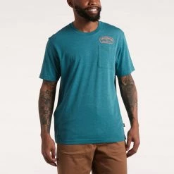 Howler Brothers Lightning Badge Pocket T-Shirt -Dannershop S22 Pocket Tee Lightning Badge Petrol Front