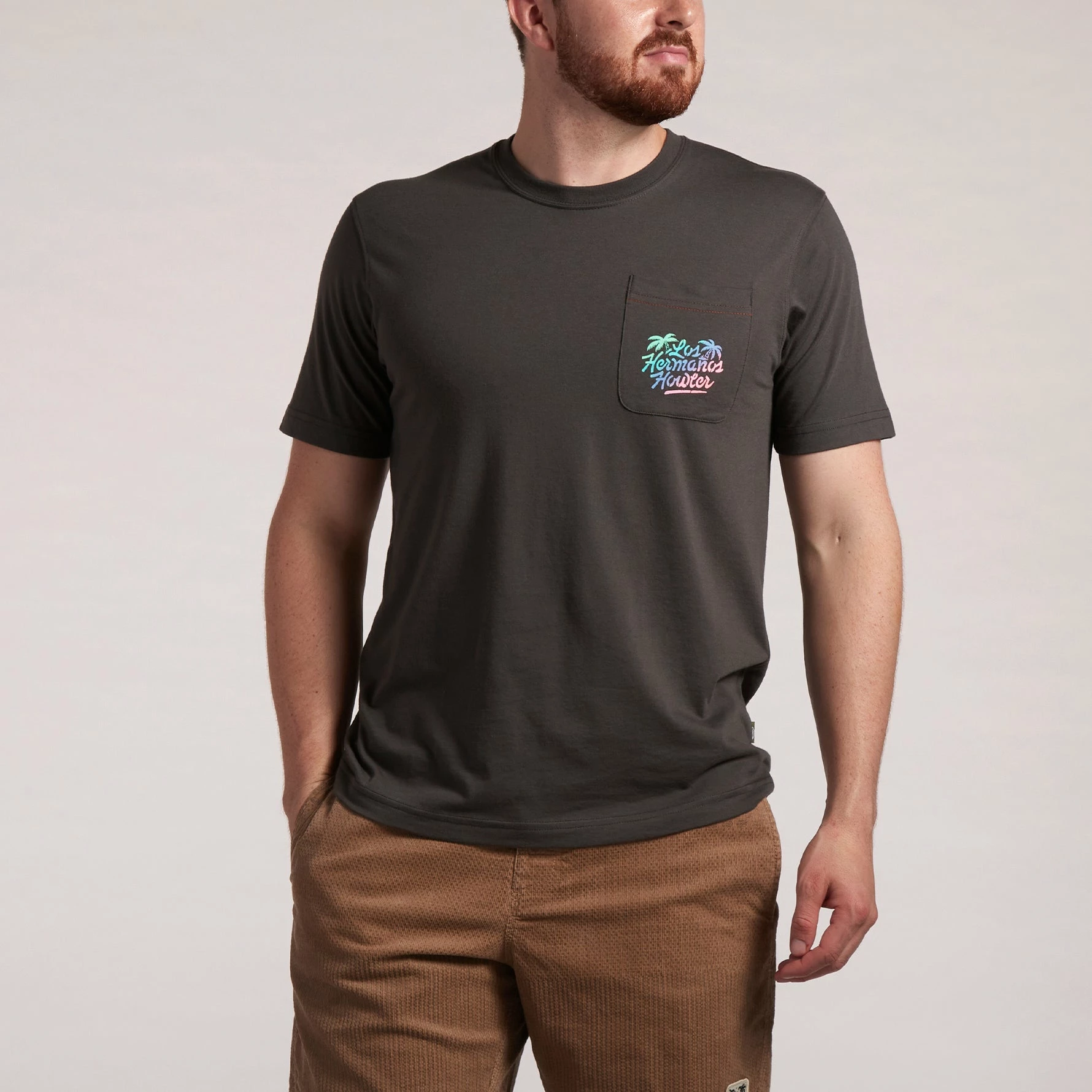Howler Brothers Los Hermanos Fade Pocket T-Shirt Howler Brothers Los Hermanos Fade Pocket T-Shirt -Dannershop S22 Pocket Tee Los Hermanos Fade Antique Black Front