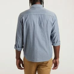 Howler Brothers Gaucho Snapshirt -Dannershop S23 LS Shirts Gaucho BarkAtTheMoon Indigo Blue Back