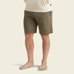 Howler Brothers Mellow Mono Sweatshorts -Dannershop S23 Shorts Mellow Mono Sweatshort Dusky Green Heather Front