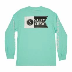 Salty Crew Patchwork Long Sleeve Tee -Dannershop Salty Crew Patchwork LS 20135177 SEAFOAM BACK
