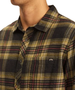 Billabong Coastline Men's Flannel 5 Billabong Coastline Men's Flannel -Dannershop abywt00116 billabong w blk dtl1