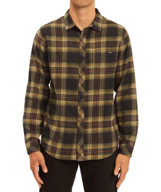 Billabong Coastline Men's Flannel Billabong Coastline Men's Flannel -Dannershop abywt00116 billabong w blk frt1